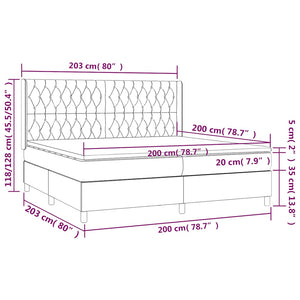 Κρεβάτι Boxspring με Στρώμα Σκούρο Πράσινο 200x200εκ. Βελούδινο - Pakobazaar