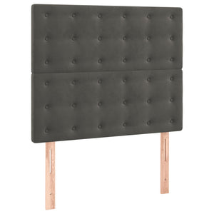 Κρεβάτι Boxspring με Στρώμα Σκούρο Γκρι 80x200 εκ. Βελούδινο