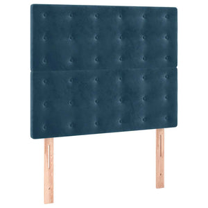 Κρεβάτι Boxspring με Στρώμα Σκούρο Μπλε 80 x 200 εκ. Βελούδινο - Pakobazaar