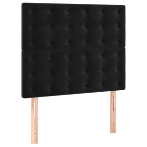 Κρεβάτι Boxspring με Στρώμα Μαύρο 90x190 εκ. Βελούδινο - Pakobazaar