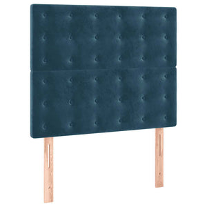 Κρεβάτι Boxspring με Στρώμα Σκούρο Μπλε 90x200 εκ. Βελούδινο - Pakobazaar