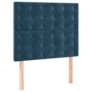 Κρεβάτι Boxspring με Στρώμα Σκούρο Μπλε 100x200 εκ. Βελούδινο - Pakobazaar