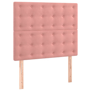 Κρεβάτι Boxspring με Στρώμα Ροζ 100x200 εκ. Βελούδινο