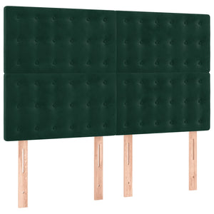 Κρεβάτι Boxspring με Στρώμα Σκούρο Πράσινο 140x190εκ. Βελούδινο - Pakobazaar