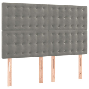 Κρεβάτι Boxspring με Στρώμα Ανοιχτό Γκρι 140x200 εκ. Βελούδινο