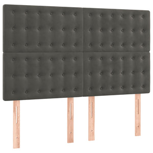 Κρεβάτι Boxspring με Στρώμα Σκούρο Γκρι 140x200 εκ. Βελούδινο