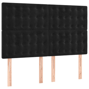 Κρεβάτι Boxspring με Στρώμα Μαύρο 140x200 εκ. Βελούδινο - Pakobazaar