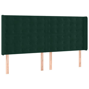 Κρεβάτι Boxspring με Στρώμα Σκούρο Πράσινο 160x200εκ. Βελούδινο - Pakobazaar