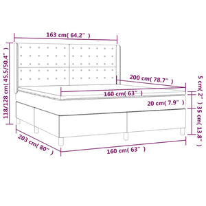 Κρεβάτι Boxspring με Στρώμα Σκούρο Πράσινο 160x200εκ. Βελούδινο - Pakobazaar
