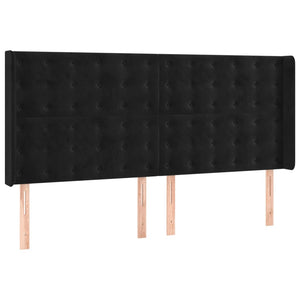 Κρεβάτι Boxspring με Στρώμα Μαύρο 200x200 εκ. Βελούδινο - Pakobazaar