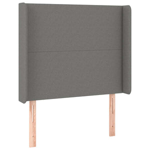 Κρεβάτι Boxspring με Στρώμα & LED Σκ.Γκρι 80x200 εκ. Υφασμάτινο - Pakobazaar