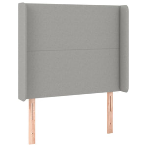 Κρεβάτι Boxspring με Στρώμα & LED Αν.Γκρι 90x200 εκ. Υφασμάτινο - Pakobazaar