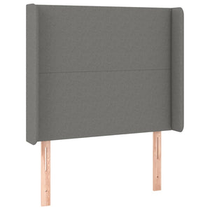 Κρεβάτι Boxspring με Στρώμα & LED Σκ.Γκρι 100x200 εκ Υφασμάτινο