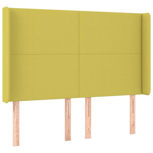 Κρεβάτι Boxspring με Στρώμα & LED Πράσινο 140x190 εκ Υφασμάτινο