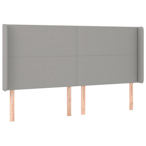 Κρεβάτι Boxspring με Στρώμα & LED Αν.Γκρι 200x200εκ. Υφασμάτινο