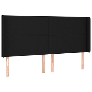 Κρεβάτι Boxspring με Στρώμα & LED Μαύρο 200x200 εκ. Υφασμάτινο