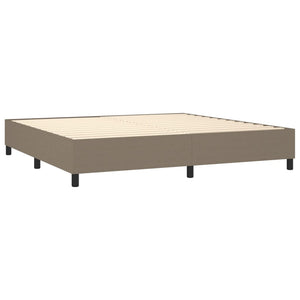 Κρεβάτι Boxspring με Στρώμα & LED Taupe 200x200 εκ. Υφασμάτινο