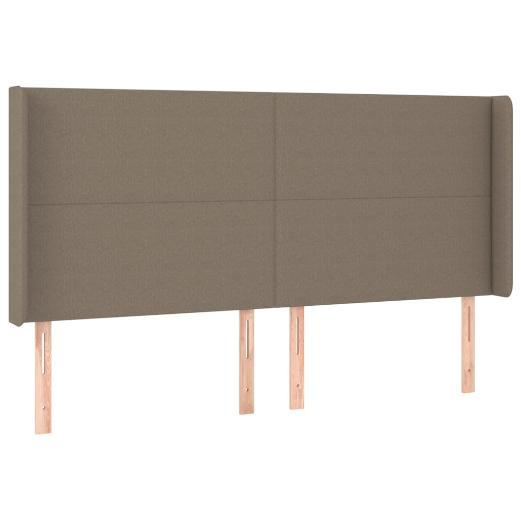 Κρεβάτι Boxspring με Στρώμα & LED Taupe 200x200 εκ. Υφασμάτινο