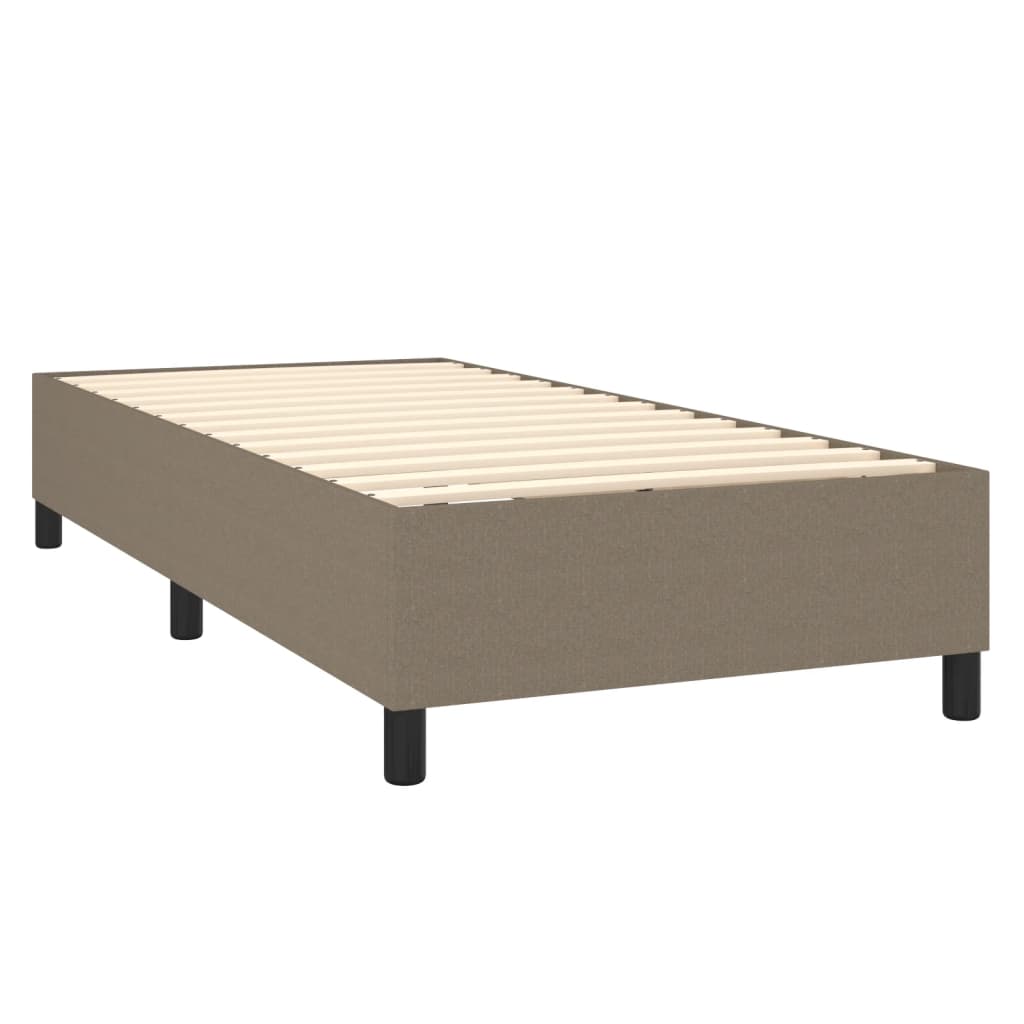 Κρεβάτι Boxspring με Στρώμα & LED Taupe 80x200 εκ. Υφασμάτινο