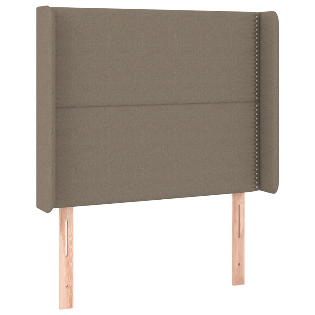 Κρεβάτι Boxspring με Στρώμα & LED Taupe 80x200 εκ. Υφασμάτινο