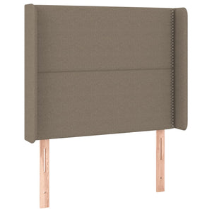 Κρεβάτι Boxspring με Στρώμα & LED Taupe 90x190 εκ. Υφασμάτινο