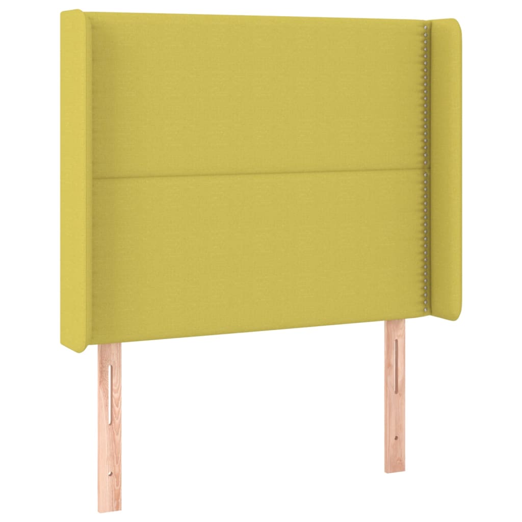Κρεβάτι Boxspring με Στρώμα & LED Πράσινο 100x200 εκ Υφασμάτινο