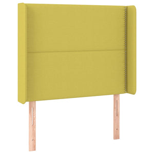 Κρεβάτι Boxspring με Στρώμα & LED Πράσινο 100x200 εκ Υφασμάτινο