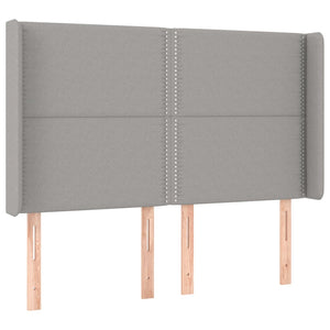 Κρεβάτι Boxspring με Στρώμα & LED Αν.Γκρι 140x190εκ. Υφασμάτινο