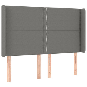 Κρεβάτι Boxspring με Στρώμα & LED Σκ.Γκρι 140x190εκ. Υφασμάτινο