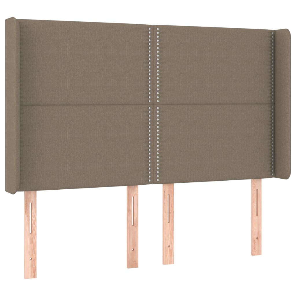 Κρεβάτι Boxspring με Στρώμα & LED Taupe 140x190 εκ. Υφασμάτινο