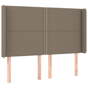 Κρεβάτι Boxspring με Στρώμα & LED Taupe 140x190 εκ. Υφασμάτινο