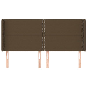 Κρεβάτι Boxspring με Στρώμα & LED Σκ.Καφέ 180x200εκ. Υφασμάτινο