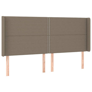 Κρεβάτι Boxspring με Στρώμα & LED Taupe 180x200 εκ. Υφασμάτινο