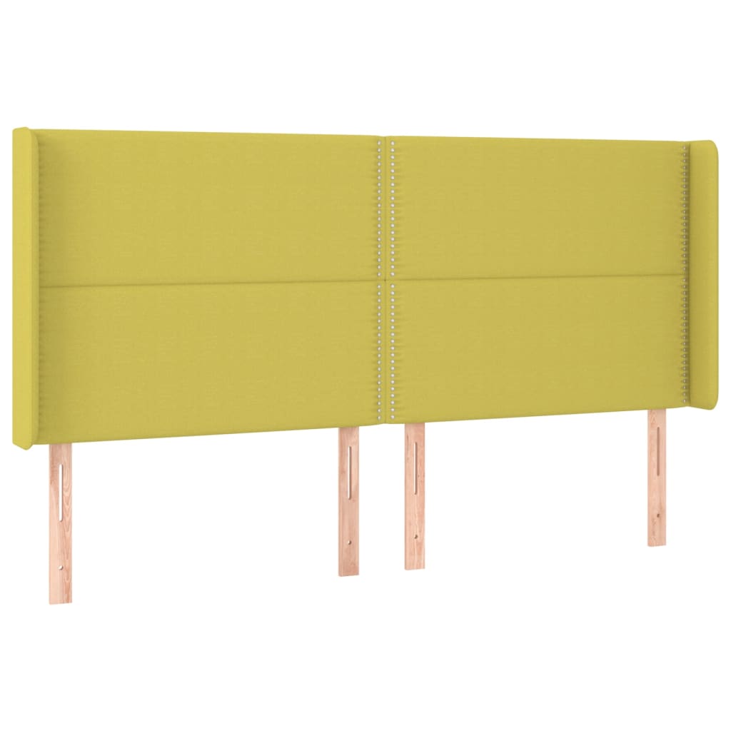 Κρεβάτι Boxspring με Στρώμα & LED Πράσινο 200x200 εκ Υφασμάτινο