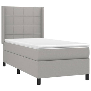 Κρεβάτι Boxspring με Στρώμα & LED Αν.Γκρι 80x200 εκ. Υφασμάτινο