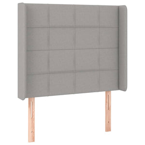 Κρεβάτι Boxspring με Στρώμα & LED Αν.Γκρι 90x190 εκ. Υφασμάτινο