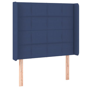 Κρεβάτι Boxspring με Στρώμα & LED Μπλε 100x200 εκ. Υφασμάτινο