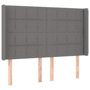 Κρεβάτι Boxspring με Στρώμα & LED Σκ.Γκρι 140x200 εκ Υφασμάτινο