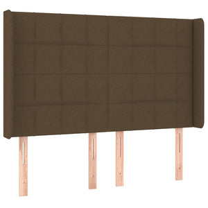 Κρεβάτι Boxspring με Στρώμα & LED Σκ.Καφέ 140x200 εκ Υφασμάτινο