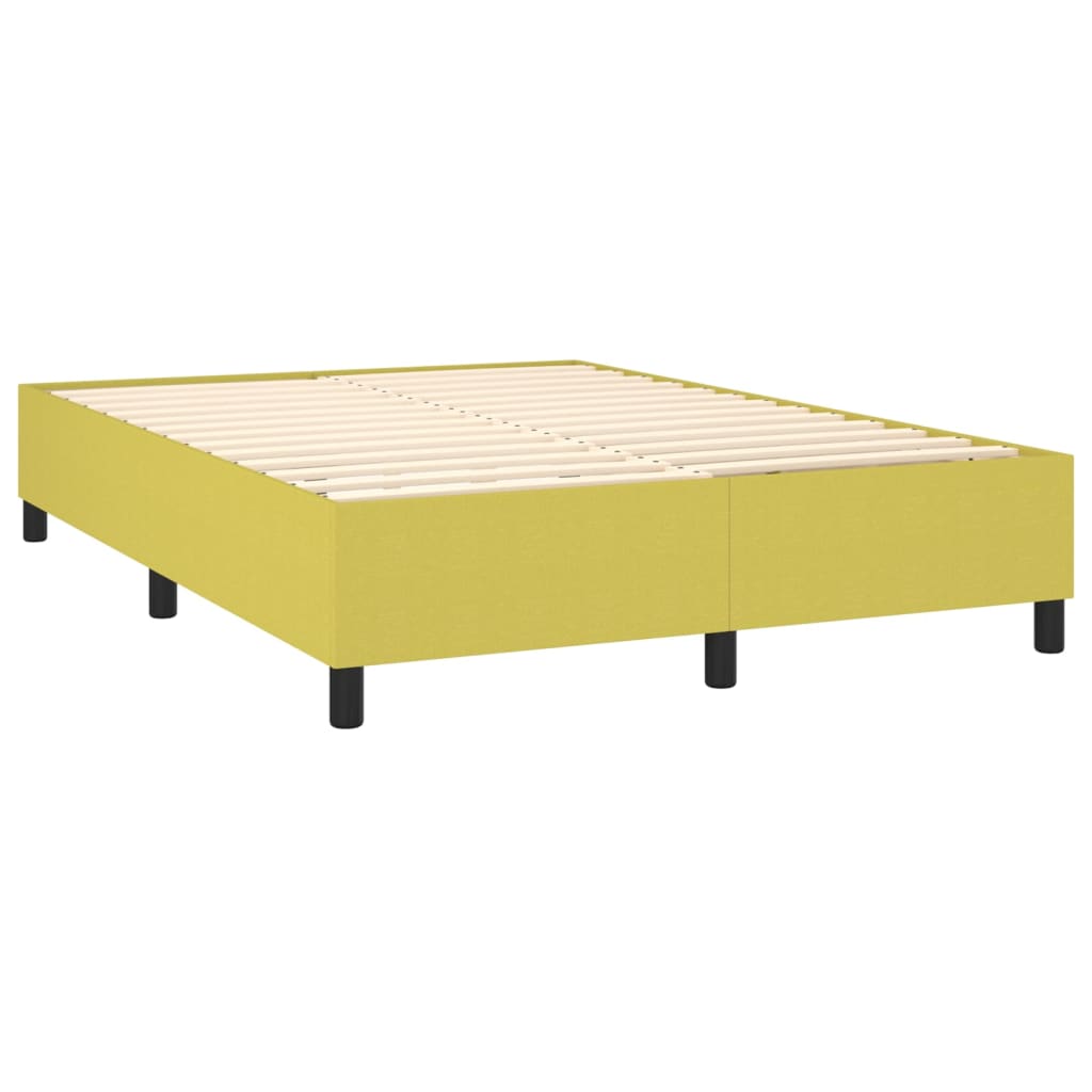 Κρεβάτι Boxspring με Στρώμα & LED Πράσινο 140x200 εκ Υφασμάτινο - Pakobazaar