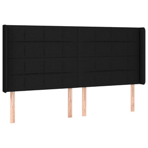 Κρεβάτι Boxspring με Στρώμα & LED Μαύρο 180x200 εκ. Υφασμάτινο