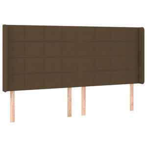 Κρεβάτι Boxspring με Στρώμα & LED Σκ.Καφέ 180x200εκ. Υφασμάτινο - Pakobazaar