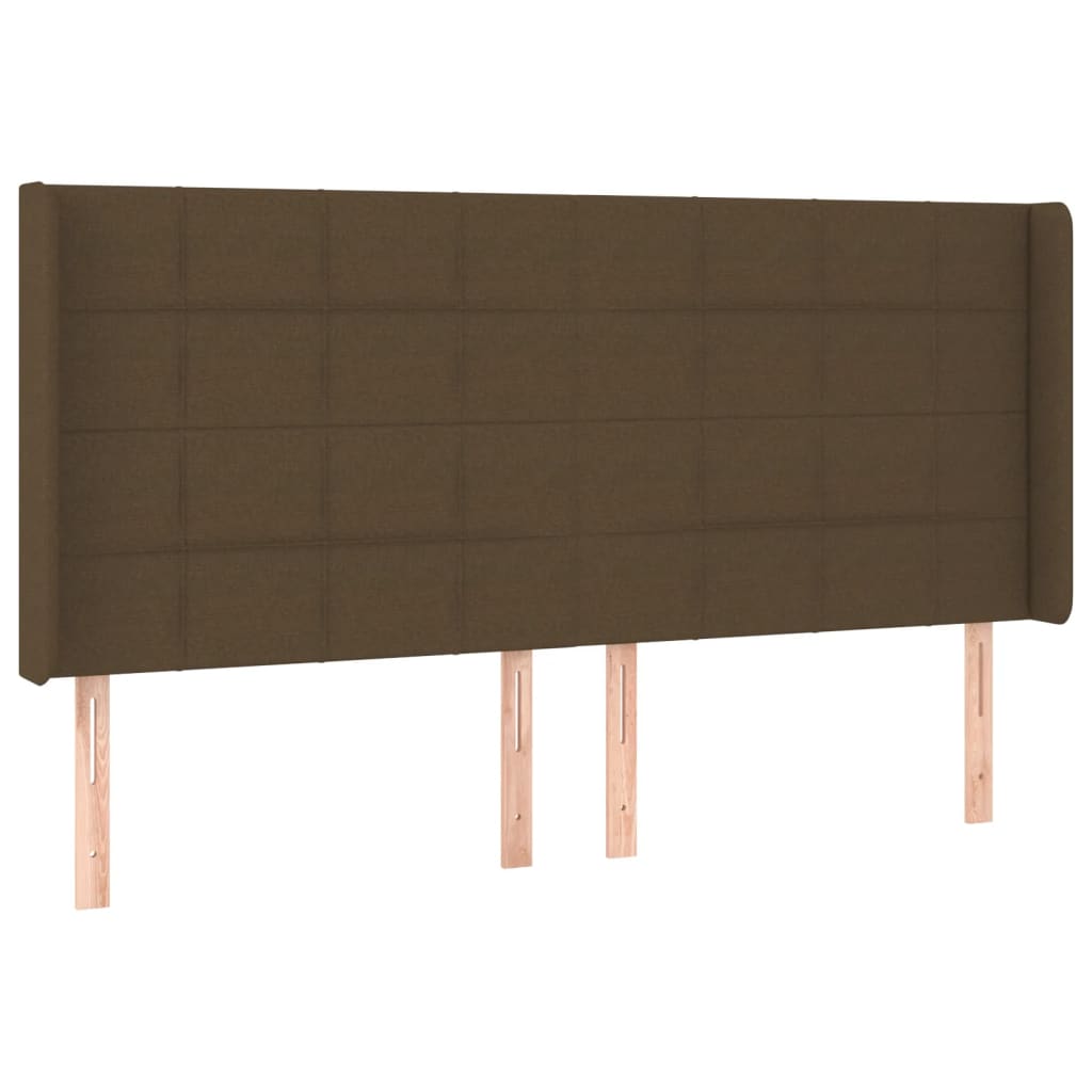 Κρεβάτι Boxspring με Στρώμα & LED Σκ.Καφέ 180x200εκ. Υφασμάτινο