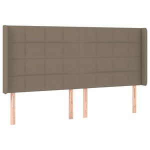 Κρεβάτι Boxspring με Στρώμα & LED Taupe 200x200 εκ. Υφασμάτινο