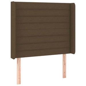 Κρεβάτι Boxspring με Στρώμα & LED Σκ.Καφέ 80x200 εκ. Υφασμάτινο - Pakobazaar