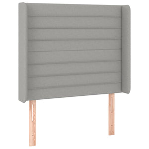 Κρεβάτι Boxspring με Στρώμα & LED Αν.Γκρι 90x190 εκ. Υφασμάτινο