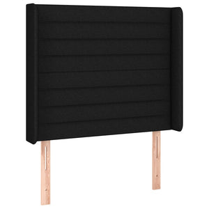 Κρεβάτι Boxspring με Στρώμα & LED Μαύρο 90x190 εκ. Υφασμάτινο - Pakobazaar