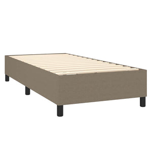 Κρεβάτι Boxspring με Στρώμα & LED Taupe 90x190 εκ. Υφασμάτινο