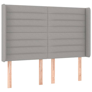 Κρεβάτι Boxspring με Στρώμα & LED Αν.Γκρι 140x190εκ. Υφασμάτινο