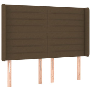 Κρεβάτι Boxspring με Στρώμα & LED Σκ.Καφέ 140x200 εκ Υφασμάτινο